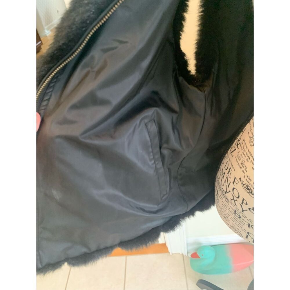 Coaco NY Reversible Soft Faux Fur Sleeveless Black Vest Jacket Winter - Picture 7 of 13